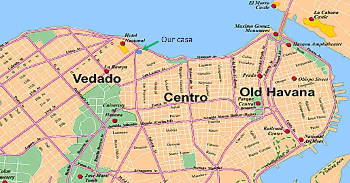 মানচিত্র vedado হাভানা কিউবা
